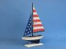 Wooden USA Flag Sailer Model Sailboat Decoration 17 - 2