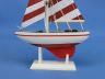 Wooden Red Striped Pacific Sailer Model Sailboat Decoration 9 - 2