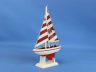 Wooden Red Striped Pacific Sailer Model Sailboat Decoration 9 - 1