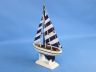 Wooden Blue Striped Pacific Sailer Model Sailboat Decoration 9 - 1