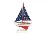 Wooden Starry Night Model Sailboat Christmas Tree Ornament - 5