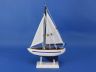 Wooden Blue Sailboat Christmas Tree Ornament 9 - 1