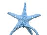 Rustic Dark Blue Whitewashed Cast Iron Starfish Towel Holder 8.5 - 1