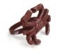 Red Whitewashed Cast Iron Crab Napkin Ring 2.5 - set of 2 - 2