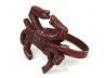 Red Whitewashed Cast Iron Crab Napkin Ring 2.5 - set of 2 - 1