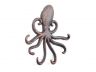 Rustic Copper Cast Iron Wall Mounted Decorative Octopus Hooks 7 - 1