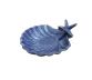 Rustic Dark Blue Cast Iron Shell With Starfish Decorative Bowl 6 - 1