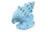Dark Blue Whitewashed Cast Iron Conch Shell Door Stopper 9 - 1