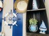 Dark Blue and White Decorative Ship Wheel with Palm Tree 18 - 2