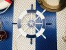 Dark Blue and White Decorative Ship Wheel with Starfish 18 - 1