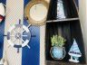 Dark Blue and White Decorative Ship Wheel with Starfish 18 - 2