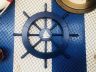 Dark Blue Decorative Ship Wheel with Sailboat 18 - 1