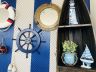Dark Blue Decorative Ship Wheel with Seagull and Lifering 18 - 2