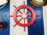 Red Ship Decorative Wheel with Sailboat 18 - 1