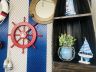 Red Ship Decorative Wheel with Sailboat 18 - 2