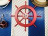 Red Ship Decorative Wheel with Seagull and Lifering 18 - 1