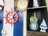 Red Ship Decorative Wheel with Seashell 18 - 2