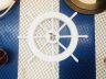 White Decorative Ship Wheel with Seagull and Lifering 18 - 1