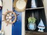Rustic Wood Finish Decorative Ship Wheel with Seashell 18 - 2