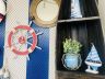 Rustic Red Decorative Ship Wheel with Seagull and Lifering 18 - 2