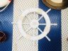Rustic White Decorative Ship Wheel with Palm Tree 18 - 1