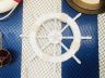Rustic White Decorative Ship Wheel with Starfish 18 - 1