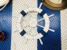 Rustic White Decorative Ship Wheel with Dark Blue Rope and Palmtree 18 - 1