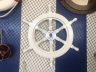 Deluxe Class White Wood and Chrome Ship Decorative Steering Wheel 18 - 1