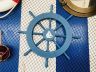 Rustic All Light Blue Decorative Ship Wheel With Sailboat 18 - 1