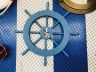 Rustic All Light Blue Decorative Ship Wheel With Seagull 18 - 1