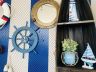 Rustic All Light Blue Decorative Ship Wheel With Seagull 18 - 2