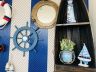 Rustic All Light Blue Decorative Ship Wheel With Seashell 18 - 2