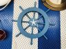 Rustic All Light Blue Decorative Ship Wheel With Starfish 18 - 1
