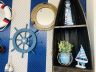 Rustic All Light Blue Decorative Ship Wheel With Starfish 18 - 2