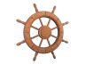 Rustic Wood Finish Decorative Ship Wheel 24 - 5