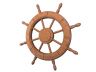 Rustic Wood Finish Decorative Ship Wheel 24 - 2