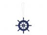 Rustic Dark Blue Decorative Ship Wheel With Anchor Christmas Tree Ornament 6 - 1