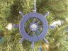Rustic Dark Blue Decorative Ship Wheel With Seashell Christmas Tree Ornament  6 - 2