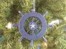 Rustic Dark Blue Decorative Ship Wheel With Starfish Christmas Tree Ornament 6 - 2