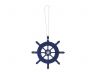 Rustic Dark Blue Decorative Ship Wheel With Starfish Christmas Tree Ornament 6 - 1