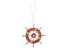Rustic Red and White Decorative Ship Wheel With Starfish Christmas Tree Ornament 6 - 2