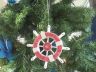 Rustic Red and White Decorative Ship Wheel Christmas Tree Ornament 6 - 2