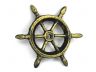 Antique Gold Cast Iron Ship Wheel Decorative Paperweight 4 - 2