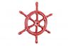 Rustic Red Cast Iron Ship Wheel Trivet 6 - 2