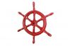 Rustic Red Cast Iron Ship Wheel Trivet 6 - 1