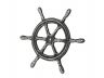 Antique Silver Cast Iron Ship Wheel Trivet 6 - 1