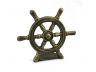 Antique Gold Cast Iron Ship Wheel Door Stopper 9 - 2