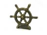 Antique Gold Cast Iron Ship Wheel Door Stopper 9 - 1
