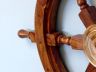 Deluxe Class Wood and Brass Decorative Ship Wheel 24 - 3