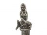 Antique Silver Cast Iron Mermaid Extra Toilet Paper Stand 16 - 1